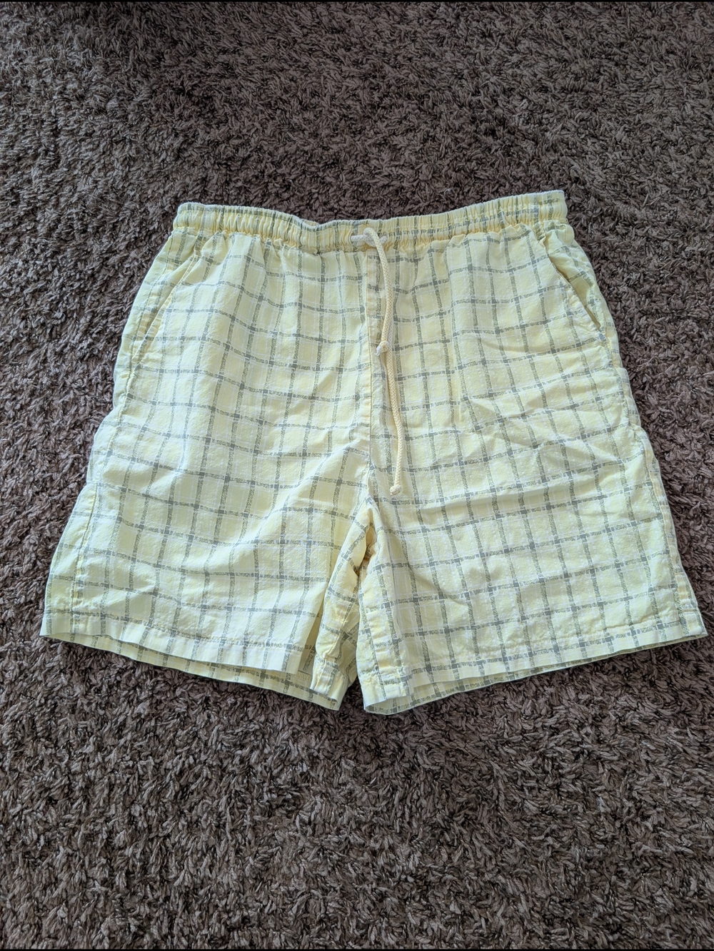 Vintage Light Yellow Plaid Shorts Size Medium - Picture 2 of 7